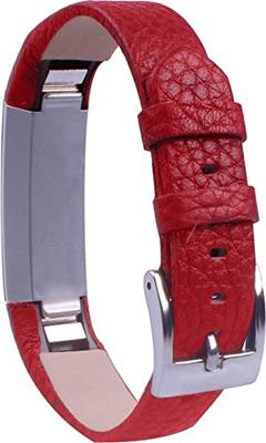 Lederen bandje Fitbit Alta - Donkerrood