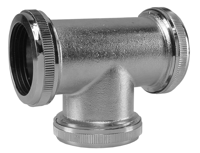 Chroom 32mm koppel T stuk T.B.V vloerbuis - thumbnail