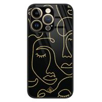 iPhone 14 Pro glazen hardcase - Abstract faces - thumbnail