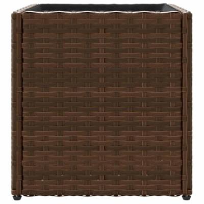 VidaXL Plantenbakken 2 st 36x30x32 cm poly rattan bruin