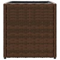 Plantenbakken 2 st 36x30x32 cm poly rattan bruin - thumbnail
