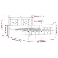 Bedframe met hoofd- en voeteneinde metaal zwart 120x190 cm - thumbnail