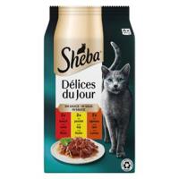 Sheba Délices du Jour met rund, kip en lam in saus natvoer kat 6 x 50 g - thumbnail