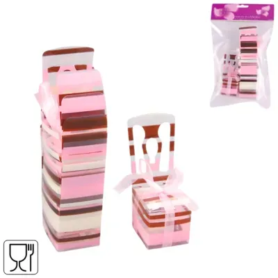 Geschenkverpakking Chair roze/bruin set van 6 | 24 stuks