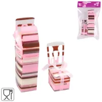 Geschenkverpakking Chair roze/bruin set van 6 | 24 stuks - thumbnail
