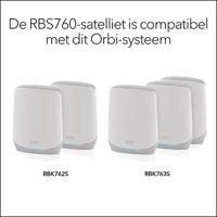 Netgear Orbi RBS760 Tri-band Mesh WiFi 6 Systeem Satelliet mesh access point - thumbnail