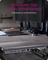 ICY BOX IB-DK2106a-CPD Bedraad USB 3.2 Gen 1 (3.1 Gen 1) Type-C Antraciet, Zwart - thumbnail
