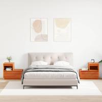 Nachtkastje 2 pcs Wasbruin 60 x 34 x 51 cm Massief grenenhout - thumbnail