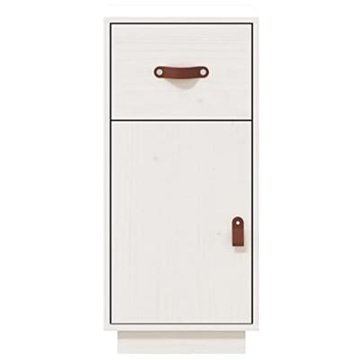 Dressoir 34x40x75 cm massief grenenhout wit - thumbnail