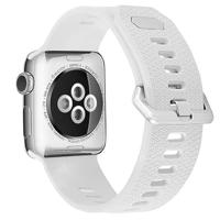 Siliconen bandje met motief - Wit - Geschikt voor Apple Watch 44mm / 45mm / 46mm / 49mm - thumbnail