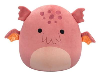 Squishmallows knuffel Leandro de donkerkoraalkleurige cthulhu - 30 cm