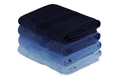 Set van 4 badhanddoeken - 70 x 140 cm - Blauw