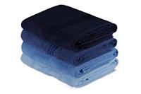 Set van 4 badhanddoeken - 70 x 140 cm - Blauw - thumbnail