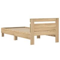 Bedframe met hoofdbord zonder matras sonoma eiken 100x200 cm - thumbnail