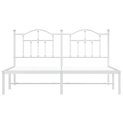 Bedframe met hoofdbord metaal wit 183x213 cm Bedframe met hoofdbord metaal wit 183x213 cm