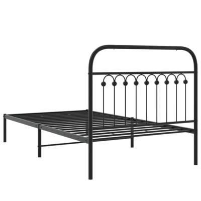 Bedframe met hoofdbord metaal zwart 100x190 cm