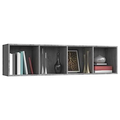 Boekenkast/tv-meubel 143x30x36 cm bewerkt hout grijs sonoma Boekenkast/tv-meubel 143x30x36 cm bewerkt hout grijs sonoma
