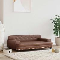 VidaXL Hondenmand 90x53x30 cm kunstleer bruin - thumbnail
