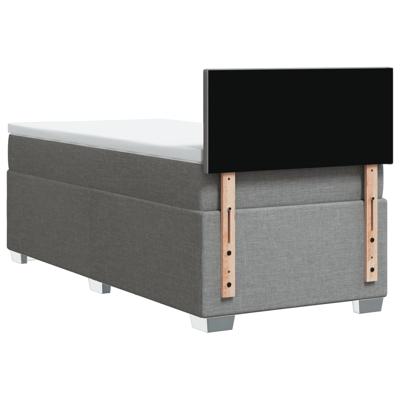 Boxspring met matras stof lichtgrijs 140x190 cm