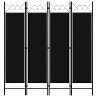 vidaXL Kamerscherm met 4 panelen 160x180 cm zwart - thumbnail