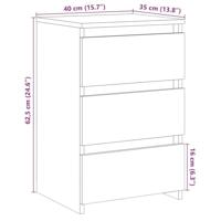 Nachtkastjes 2 st 40x35x62,5 cm bewerkt hout oud houtkleurig - thumbnail