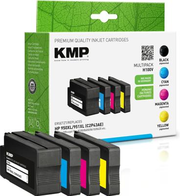 KMP Inktcartridge vervangt HP 950XL, 951XL, C2P43AE, CN045AE, CN046AE, CN047AE, CN048AE Compatibel Combipack Zwart, Cyaan, Magenta, Geel H100V 1722,4050 KMP Inktcartridge vervangt HP 950XL, 951XL, C2P43AE, CN045AE, CN046AE, CN047AE, CN048AE Compatibel Combipack Zwart, Cyaan, Magenta, Geel H100V 1722,4050