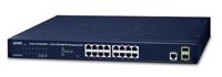 PLANET SFP L2/L4 SNMP Gigabit Ethernet Switch 16-Port 10/100/1000Base-T + 2-Port 100/1000MBPS IPv4/IPv6 - thumbnail