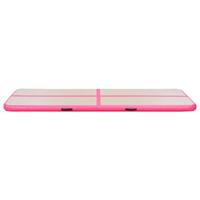 VidaXL Gymnastiekmat met pomp opblaasbaar 400x100x10 cm pvc roze - thumbnail