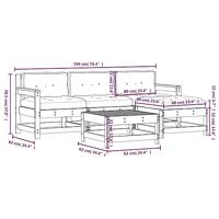 5-delige Loungeset met kussens massief douglashout - thumbnail