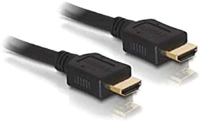 Delock 84408 HDMI-kabel HDMI Aansluitkabel HDMI-A-stekker 3 m Zwart Rond, Afgeschermd, Vergulde steekcontacten, Verdraaid