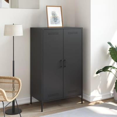 Hoge kast 68x39x113 cm staal zwart - thumbnail