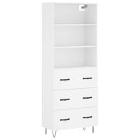 Hoge kast 69,5x34x180 cm bewerkt hout wit - thumbnail