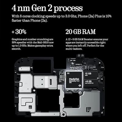 Nothing Phone (2a) Plus 12+256GB - Smartphone met 50MP-camera aan de voorkant,50 W-snelladen, en Nothing OS 2.6 - Grijs
