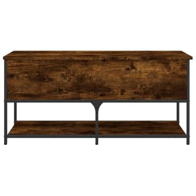 Opbergbankje 100x42,5x47 cm bewerkt hout gerookt eikenkleurig