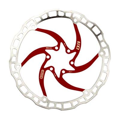Elvedes one piece rotor 180mm 112g 6 gaats+bout rood 2015199