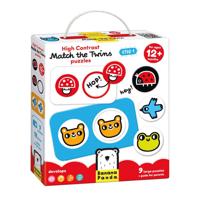 Banana Panda - hoog contrast puzzel zoek de tweeling - 8dlg. - thumbnail