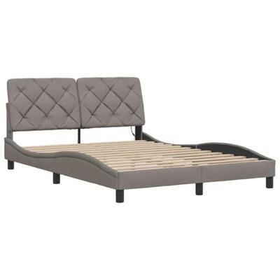 Bedframe met LED zonder matras 120x200 cm stof taupe