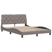 Bedframe met LED zonder matras 120x200 cm stof taupe - thumbnail