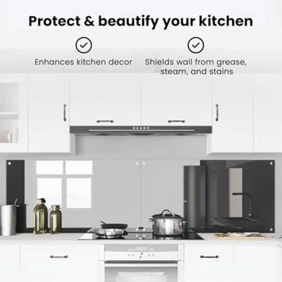VidaXL Keuken spatscherm 2 pcs donkergrijs 110 x 60 cm gehard glas