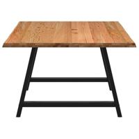 Eettafel met natuurlijke rand 180x120x74 cm massief eikenhout - thumbnail