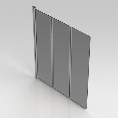 Badwand VM Go Malia 3-delig 130x140cm Scharnierend Chroom Profiel 5mm Veiligheidsglas