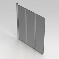 Badwand VM Go Malia 3-delig 130x140cm Scharnierend Chroom Profiel 5mm Veiligheidsglas - thumbnail