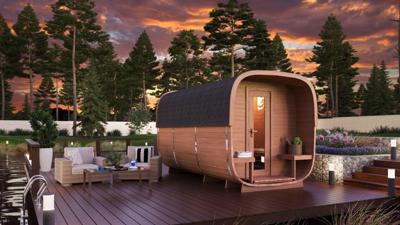 CUBE sauna Rovaniemi 219x390 cm Thermowood- Boogdak- Hout- Tuindeco