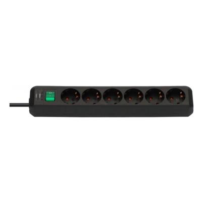 Brennenstuhl 1159500400 Stekkerdoos | Eco-Line | 6 Sockets | Schakelaar | Zwart | 3 meter