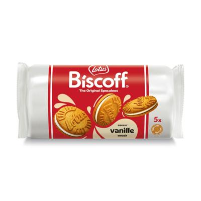 Lotus Biscoff gevulde speculoos, display van 16 stuks met 5 koekjes, 50 g, vanille