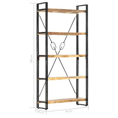 VidaXL Boekenkast met 5 schappen 90x30x180 cm massief mangohout