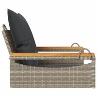 Schommelbank met kussens 63x62x40 cm poly rattan grijs - thumbnail