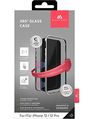Black Rock 360° Glass Cover for Apple iPhone 12/12 Pro Silver