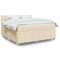 Boxspring met matras stof crèmekleurig 180x200 cm - thumbnail