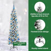 Kunstkerstboom met 150 LED Wit 150 cm PVC en Metaal en Plastic - thumbnail